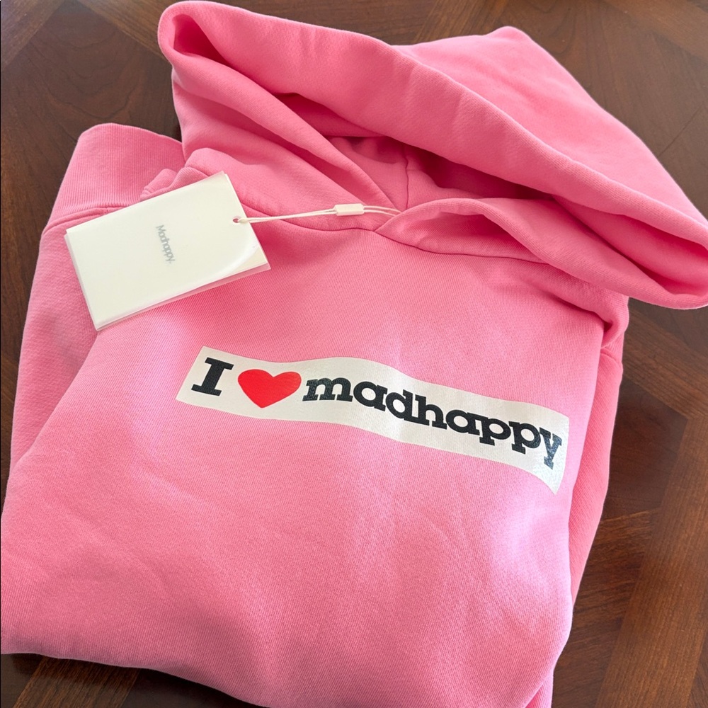 NWT Madhappy I heart Pink Fleece Oversized Hoodie - Picture 2 of 8